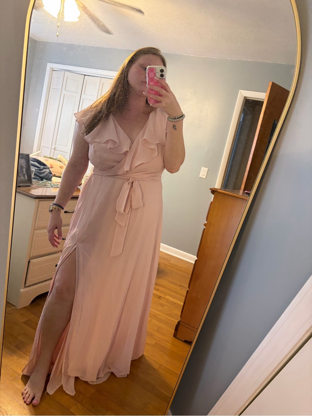 Birdy grey bridesmaid/ formal Jackson dress chiffon blush pink